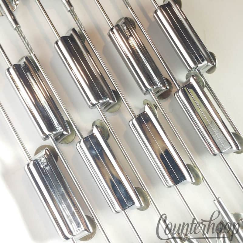 *Rogers 8x Bass Drum Bow-Tie Single-Tension Beavertail Lugs+T-Rods+Claws Vintage image 1