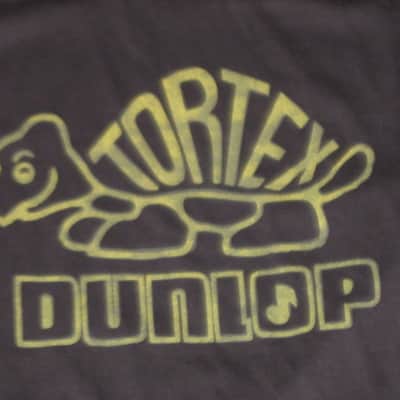 new (NO packaging / NO hang tag) A+ genuine Dunlop TORTEX MEN'S "VINTAGE" T-SHIRT, DSD31MTSL, Size Large - Black, 100% Cotton, Short Sleeve - Graphic is yellowish-gold (this is NOT a vintage shirt) the graphic / logo is vintage style image 3