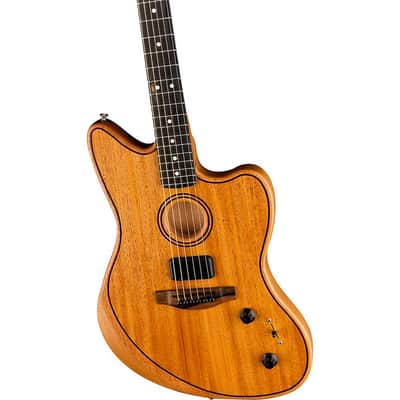Fender American Acoustasonic Jazzmaster All-Mahogany Acoustic-Electric Guitar Regular Natural image 5