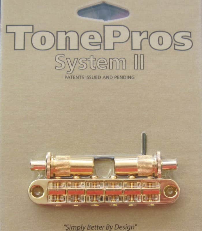 TonePros T3BT-G Metric Tune-O-Matic Bridge Gold image 1