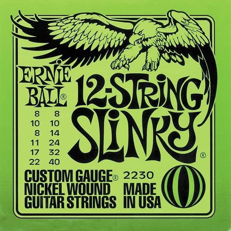 Ernie Ball 2230 12-String Slinky Electric Guitar Strings, .008/.008 - .040/.022w image 1
