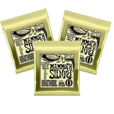 Ernie Ball P02214 Mammoth Slinky Nickel Wound Electric Guitar Strings (12-62) 2010s, 3PK, #P02214-3