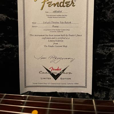 Fender Custom Shop '50s Reissue Telecaster Thinline Journeyman Relic image 5