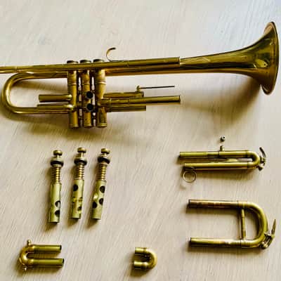 Besson Meha Perfectionée Bb Trumpet – Original Lacquer –  470 XL Bore 1948 - original gold lacquer image 7