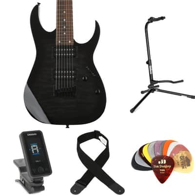 Ibanez Gio GRG7221QA Essentials Bundle - Transparent Black Sunburst image 2