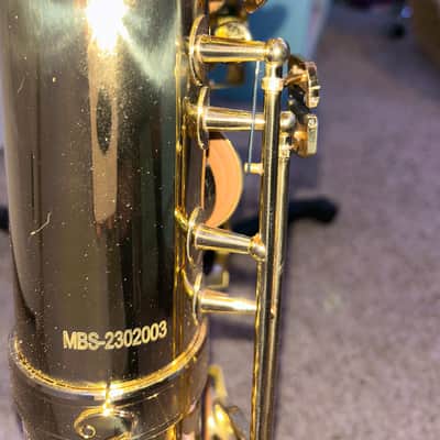 Mendini by Cecilio Semi-Pro Baritone Saxophone 2023 - Gold Lacquer image 12