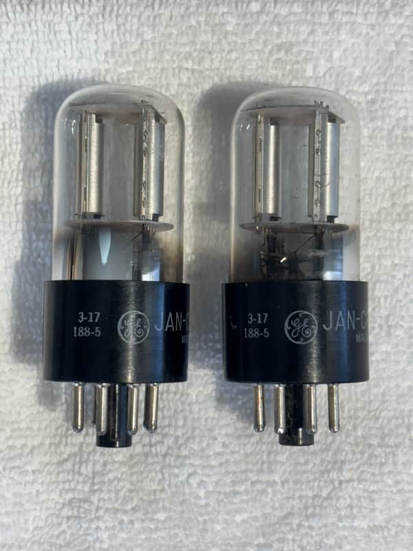 Matched Pair GE 6SL7 Vacuum Tube Circa-1960s-Glass image 1