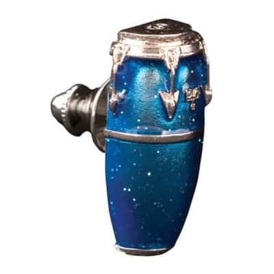 Conga Drum Pin, Blue and Silver, Harmony Jewelry image 2
