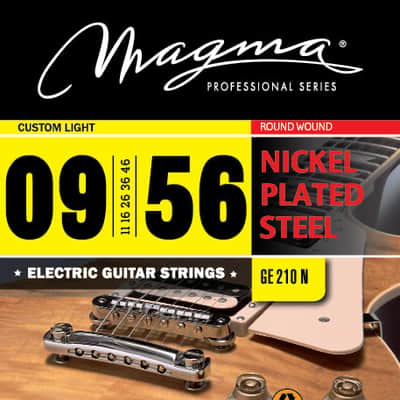 Electric Guitar Strings Custom Light/7 strings Gauge Nickel-Plated Steel Set, .009 - .056 (GE210N) image 1