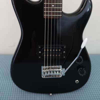 Vintage 1980s 1990s Memphis Teisco K Mart Brand Mini Black Metal Head Shredder Travel Kids Guitar Youth Junior 3/4 Travel Office Tour Bus Backstage Warm Up Guitar Loud Punchy Tone Fun! image 2