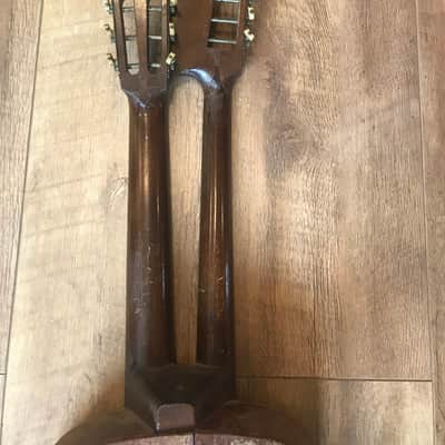 Harp Guitar Antique RARE Harp Guitar 1920s Brown image 7
