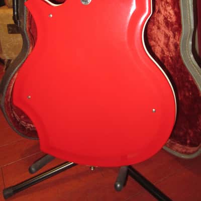 Vintage 1962 National Glenwood 95 USA Map Guitar Red w/ Original Case image 7