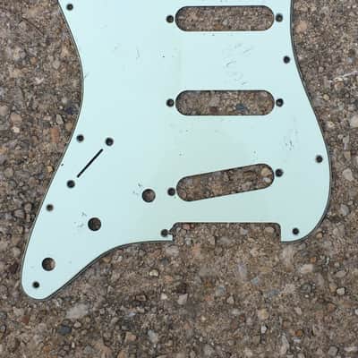Lefty Vintage Fender 1962 Reissue Mint Green Strat Guitar Pickguard 3-ply Aged Relic image 1