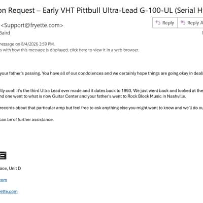VHT Pittbull Ultra-Lead G-100-UL Tube Head (1993) – Factory Confirmed #3 Ever Built – Original FC-1 Footswitch & Manual image 7