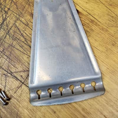 Vintage 1965 Harmony Sears and Roebuck Airline Silvertone Stella Guitar Tailpiece with Installaition Screws Luthier Parts image 5