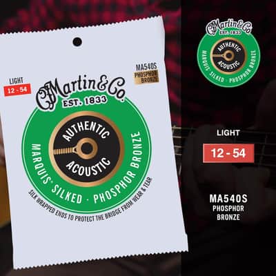 Martin Authentic Acoustic® Marquis® Silked Guitar Strings – Phosphor Bronze, Light Gauge | Warm, Balanced Tone with Bridge Protection | Silk-Wrapped Ball Ends image 4