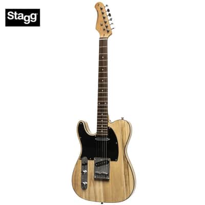 Stagg SET-STD NAT LH T Series Solid Paulownia Body Maple Neck 6-String Electric Guitar for Left Handed Players image 1
