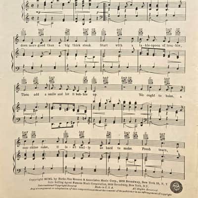 (USED/VINTAGE Sheet Music) Sunshine Cake - Riding High - Piano/Vocal/Guitar image 2