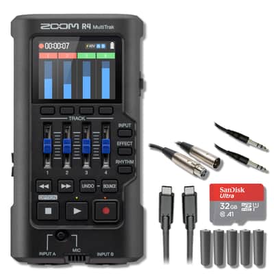 Zoom R4 MultiTrak 32-Bit Float Digital Recorder and USB Audio Interface with Essential Cables and Accessories image 1
