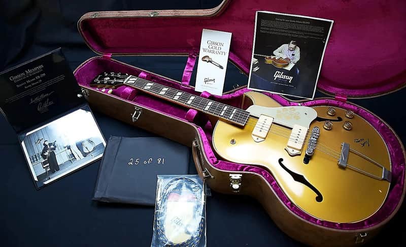 Gibson Custom Shop Memphis Scotty Moore Signature ES-295 Hand Signed, Gold Finish (25 of 81) VOS image 1