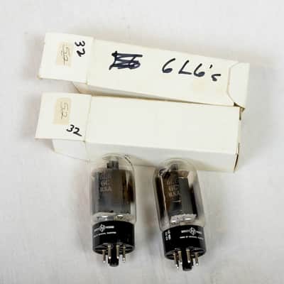 NOS Vintage General Electric 6L6GC Pair Amplifier Power Tubes Duet