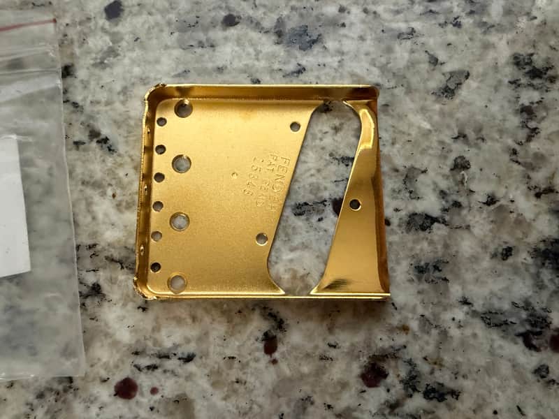 Fender Telecaster Bridge Plate w Serial Number New Old Stock 90s - Gold image 1