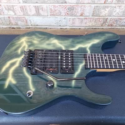 Vintage 1986 Kramer Nightswan Lightning Graphic Electric Guitar w/ Original Case! Vivian Campbell, Floyd Rose! image 3