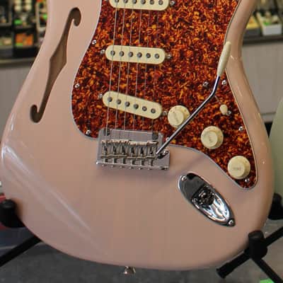 Fender Limited American Professional II Stratocaster Thinline Electric Guitar Transparent Shell Pink w/Case 7lbs 15oz image 9