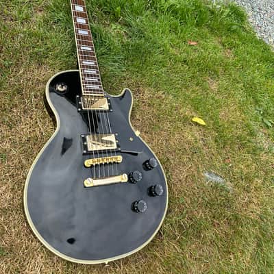 El Degas Les Paul Custom Set Neck 70s/80s - Black Made in Japan image 1