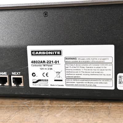 Ross Carbonite+ Frame 1 M/E Video Switcher with Carbonite 1M Panel CG001QT image 16
