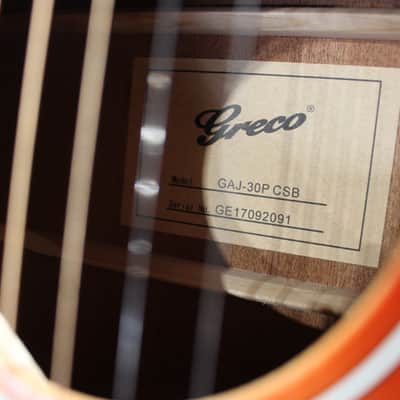 Greco Acoustic Electric Guitar GAJ-30P CSB Cherry Sunburst image 7