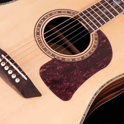 Washburn HD80S-L Heritage Elite, Solid Spruce / Striped Ebony Body image 7