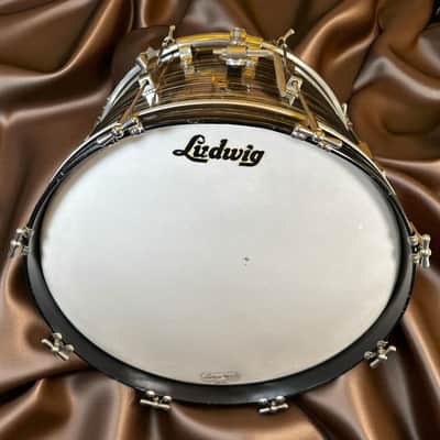 Ludwig No. 996-1 Club Date Outfit 8x12" / 14x14" / 14x20" Drum Set with Keystone Badges 1964 - 1968 - Oyster Black Pearl image 10