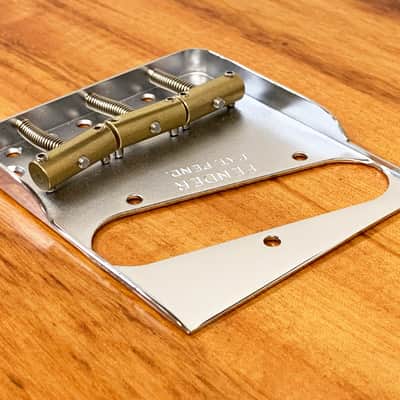 Fender Vintage Style Telecaster Hybrid Notched Bridge w/ 3 Custom Compensated Saddles image 2
