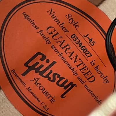 Gibson J-45 Standard 2006 – Vintage Sunburst – Bozeman USA image 6
