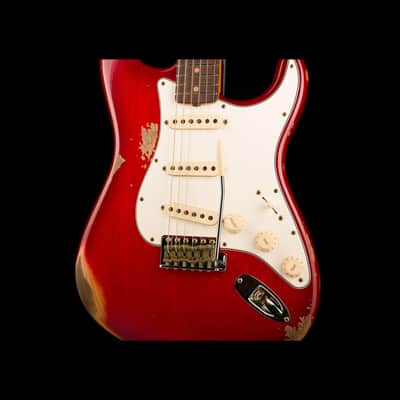 Used Fender Custom Shop 1963 Stratocaster Heavy Relic Crimson Burst - Truetone Color Set with OHSC image 3