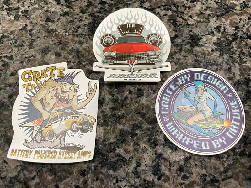Crate Amps Collectable Promo Stickers - V Series, Taxi Series, Futurama -  late 1990's mid 2000's set of 3 MINT image 1