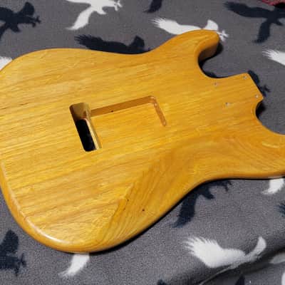 Warmoth Stratocaster Guitar Body 2021 Vintage Amber Northern Ash HSH image 5