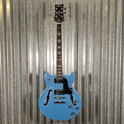 Westcreek Guitars 333 Semi Hollow Body Double Cutaway Blue #0027 Used image 2