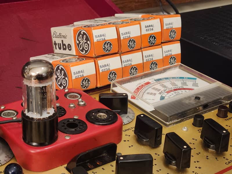 NOS General Electric 5AR4 GZ34 Tube FULL WAVE RECTIFIER (Hickok Tested) image 1