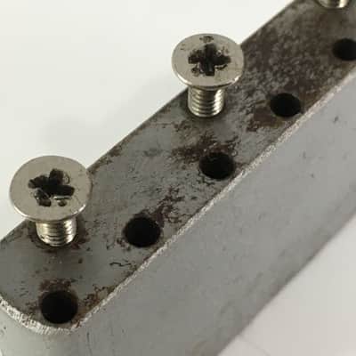 Rare Fender Japan LEFTY Strat Trem Block 1987 Aged Chrome Steel Parts Repair No Threads image 2