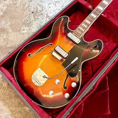 Welson DS-2T Hollowbody electric guitar 1960’s - Sunburst vox EKO Crucianelli es-335 original vintage italy image 3