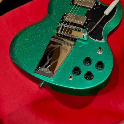 Vintage Guitars 30th Anniversary VS6 Electric Guitar with Vintage Style Vibrato  Green Metalflake image 14