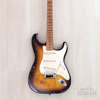 1957 Fender Stratocaster Vintage Guitar Sunburst w/ V Neck, Tweed Case image 2
