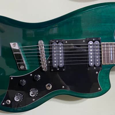 RARE MIK Guild DeArmond Sevenstar Seven-String Electric Guitar 2000-2001 Emerald Green Transparent vintage t-bird de armond korea image 6