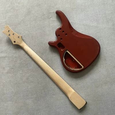 Red 5 String Bass Basswood Body with Maple Neck image 9