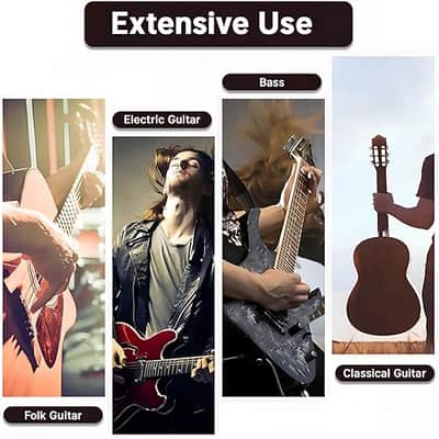 Guitar Strap with Pick Pocket,3 Guitar Picks and 2 Strap Locks for Bass,Electric,Acoustic Guitar(Brown) image 4