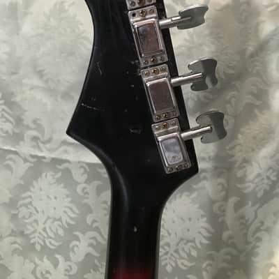 Teisco Kawai Tuxedo Bass Guitar - Short Scale - Vintage Chipboard Bass Case - 1968 image 6