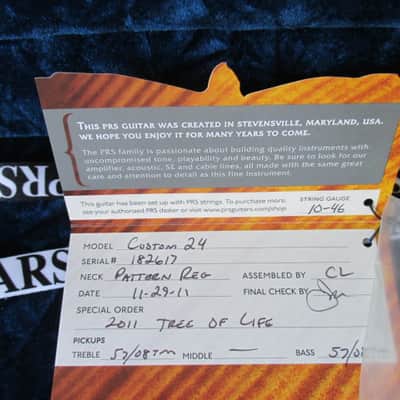 PRS Custom 24 Limited Edition Tree Of Life 2011 - Makena Blue image 14