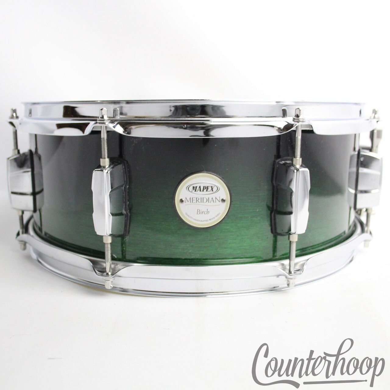Mapex Meridian Snare Drum 14x5" Green Fade 7ply Birch 8-Lug Chrome 2.3mm Rims* — main photograph